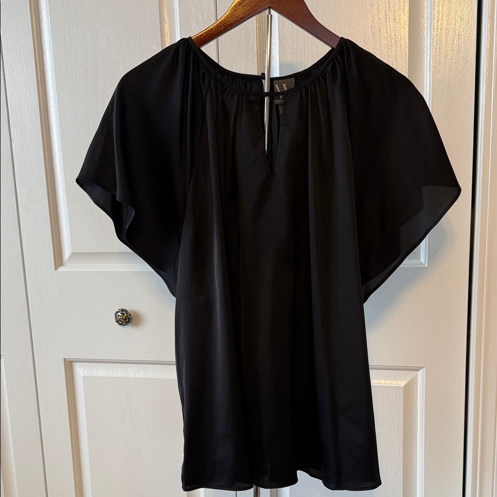 Worthington Black Flutter Sleeve Blouse